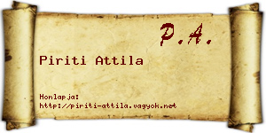 Piriti Attila névjegykártya